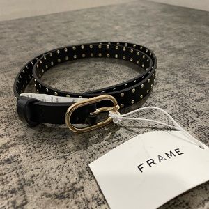 NWT Frame leather belt with gold studs